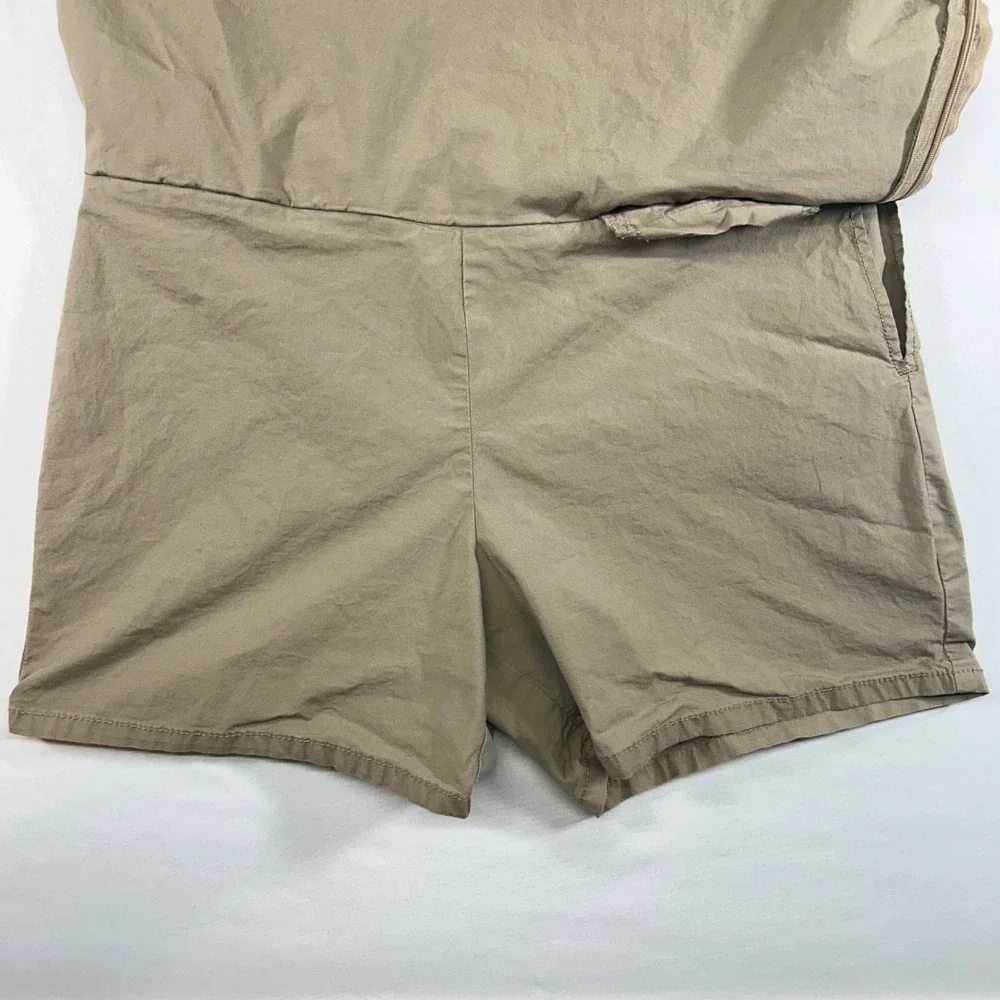 Dockers Womens Khaki Tan Mini Skort Side Zip Utility Pockets Size 6
